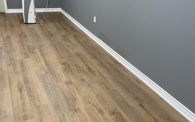 Vinyl flooring and baseboards